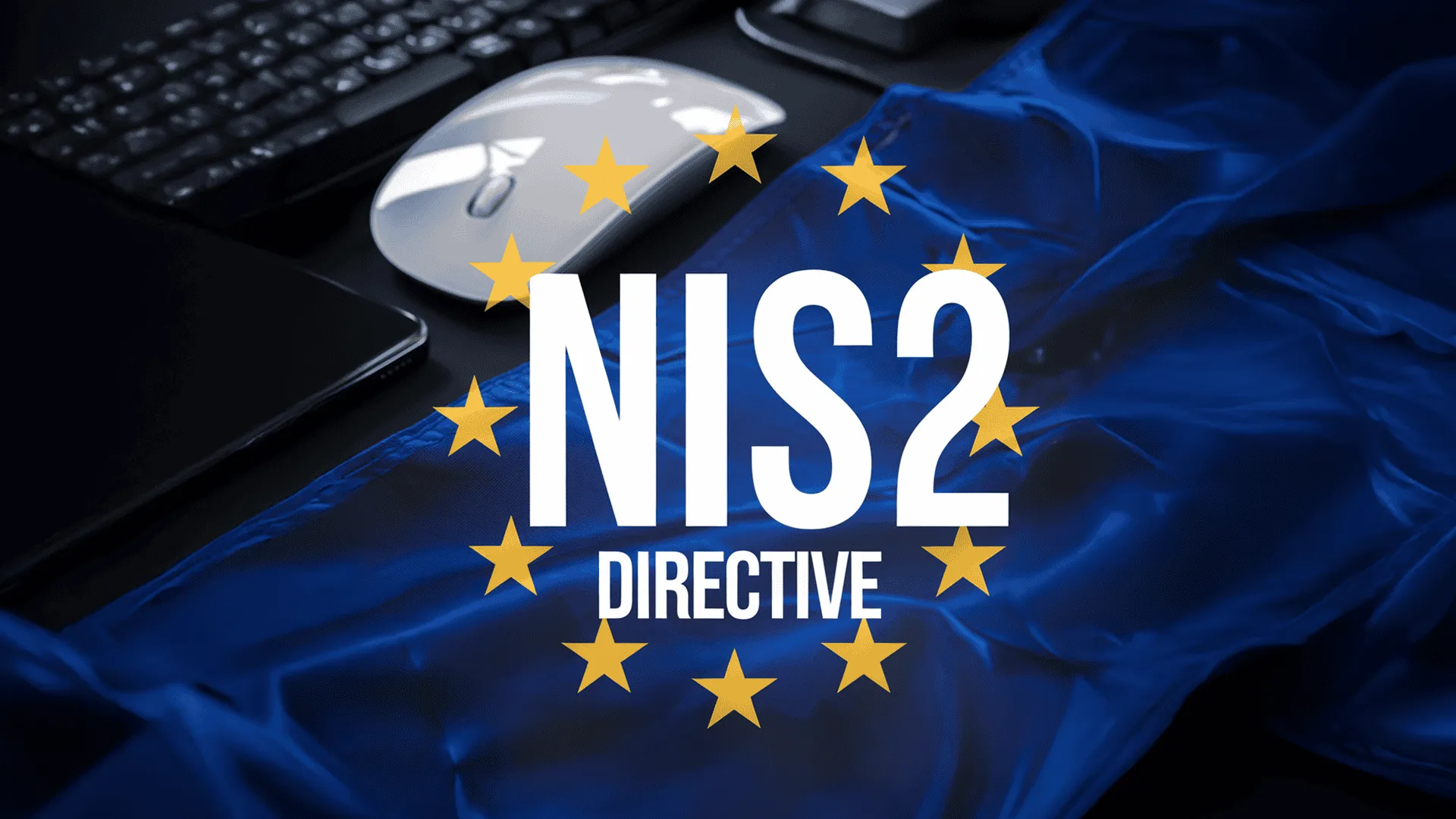 Het logo van de NIS2-richtlijn met de Europese sterren